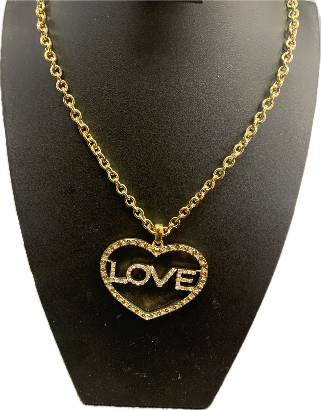 Gold bling LOVE earrings